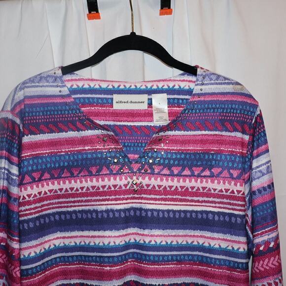 Alfred Dunner Pullover Women Size L Multicolor Blouse - Picture 14 of 14